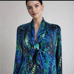 Doncaster 100% Silk Babydoll Blouse sz 8 Old Money Quite Luxury Coquette Career